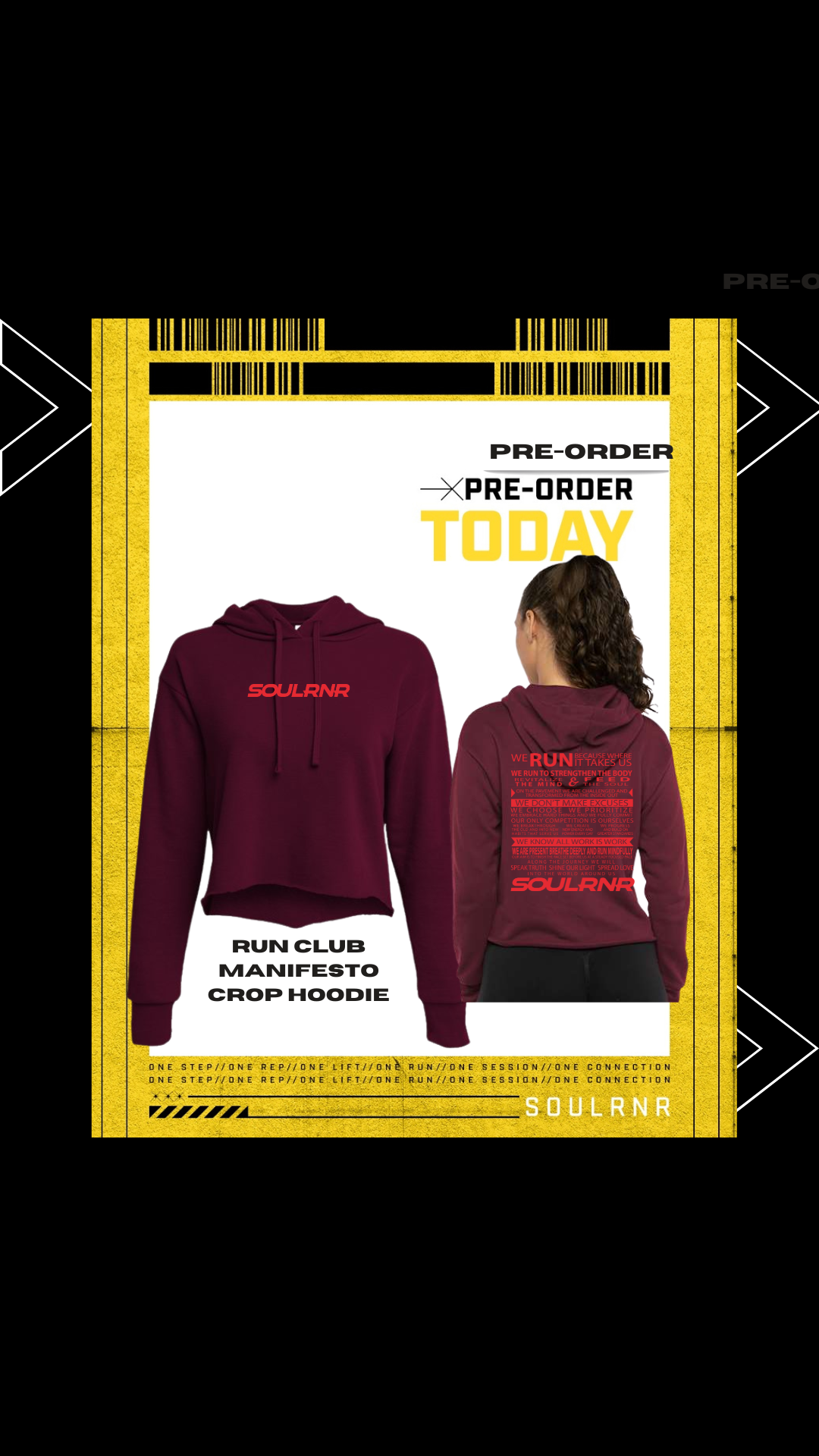 SOULRNR Run Manifesto Cropped Hoodie